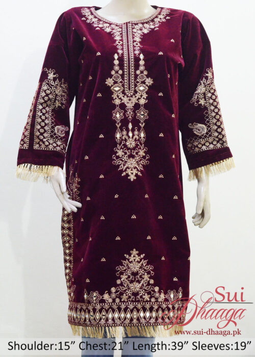 stylish Stitched mirror work and embroidered kameez- winter collection